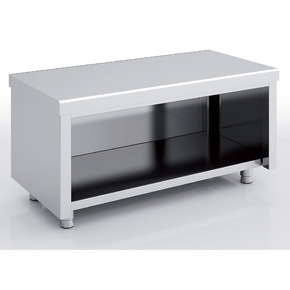 Meuble neutre en inox - Côté ouvert - MNAB70-100C - CODIGEL