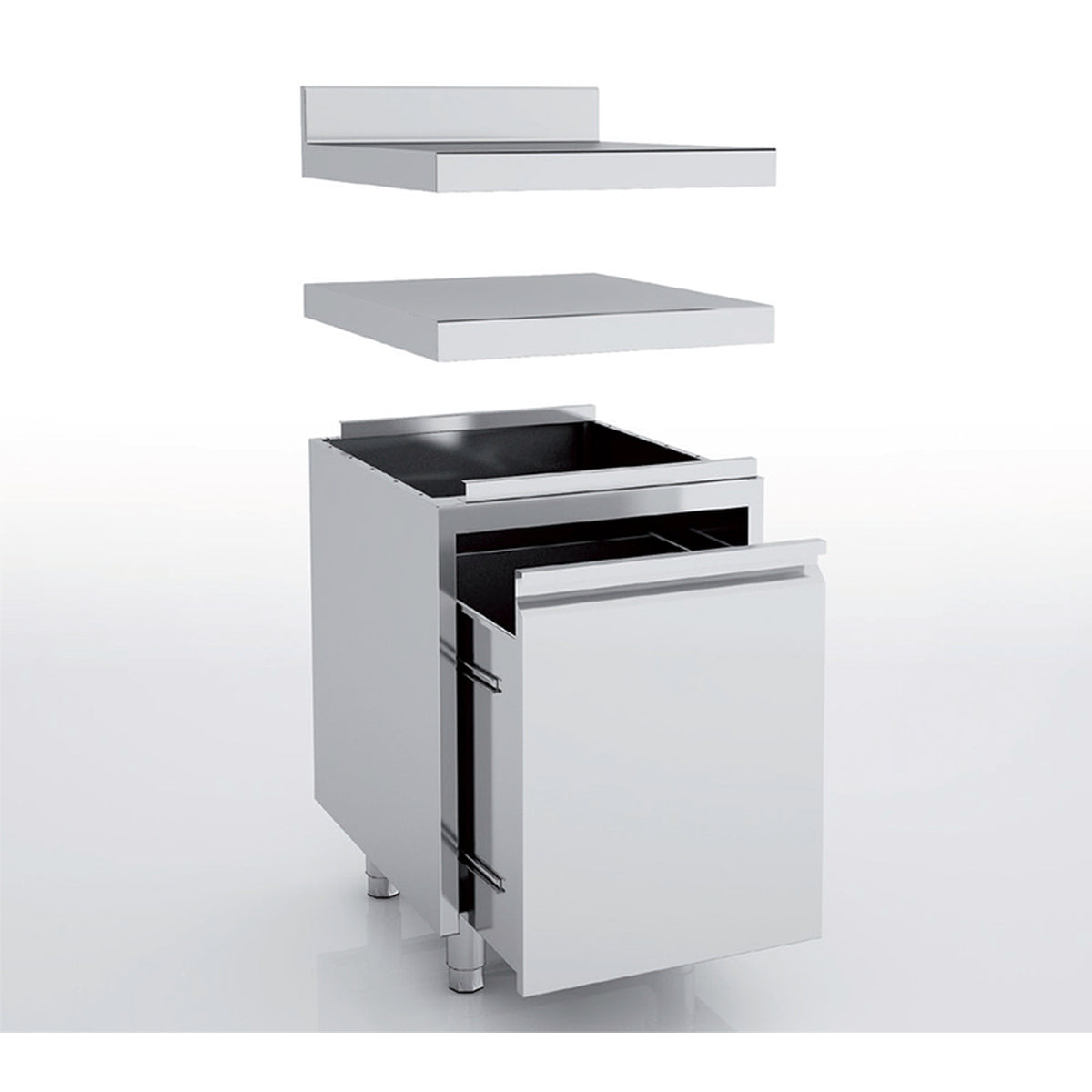 Meuble neutre en inox - tiroir à déchets - MNTB-60M - CODIGEL