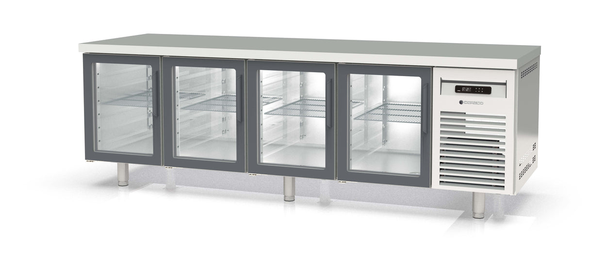 Meuble Pâtissier 800 - 4 Portes Vitrées, 815L