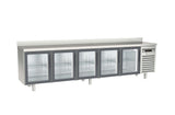 Meuble positif 600 - 5 portes vitrées, inox AISI-304