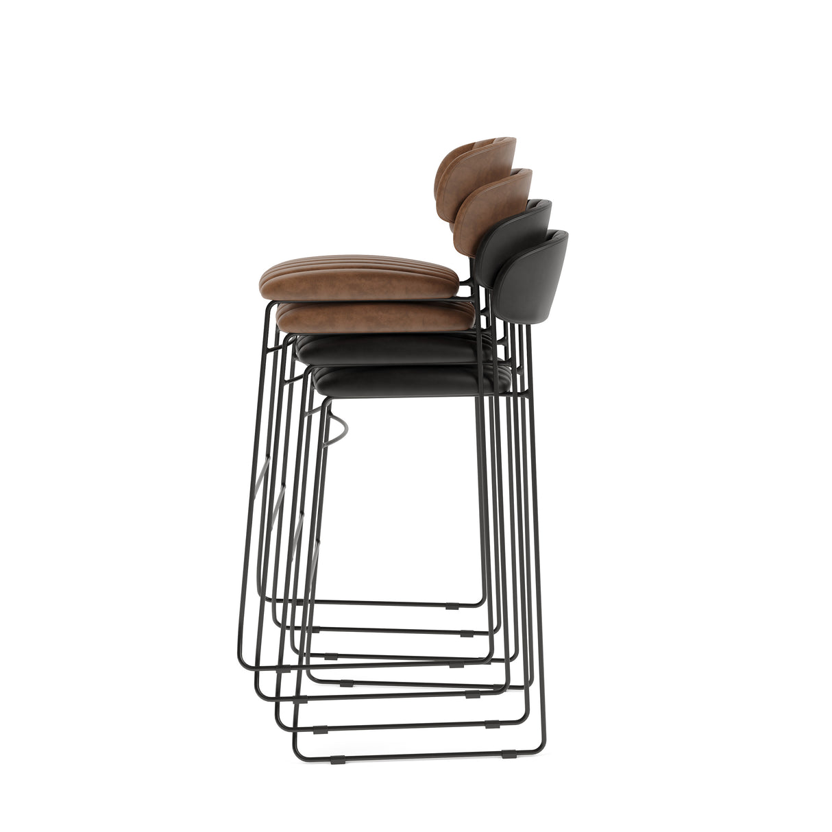 Mundo - Tabouret de bar en cuir synthétique - VEBA - 1 pcs