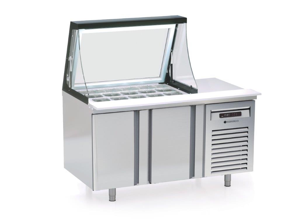 Meuble Salade-Bar 800 - 2 Portes Pleines Inox AISI-304