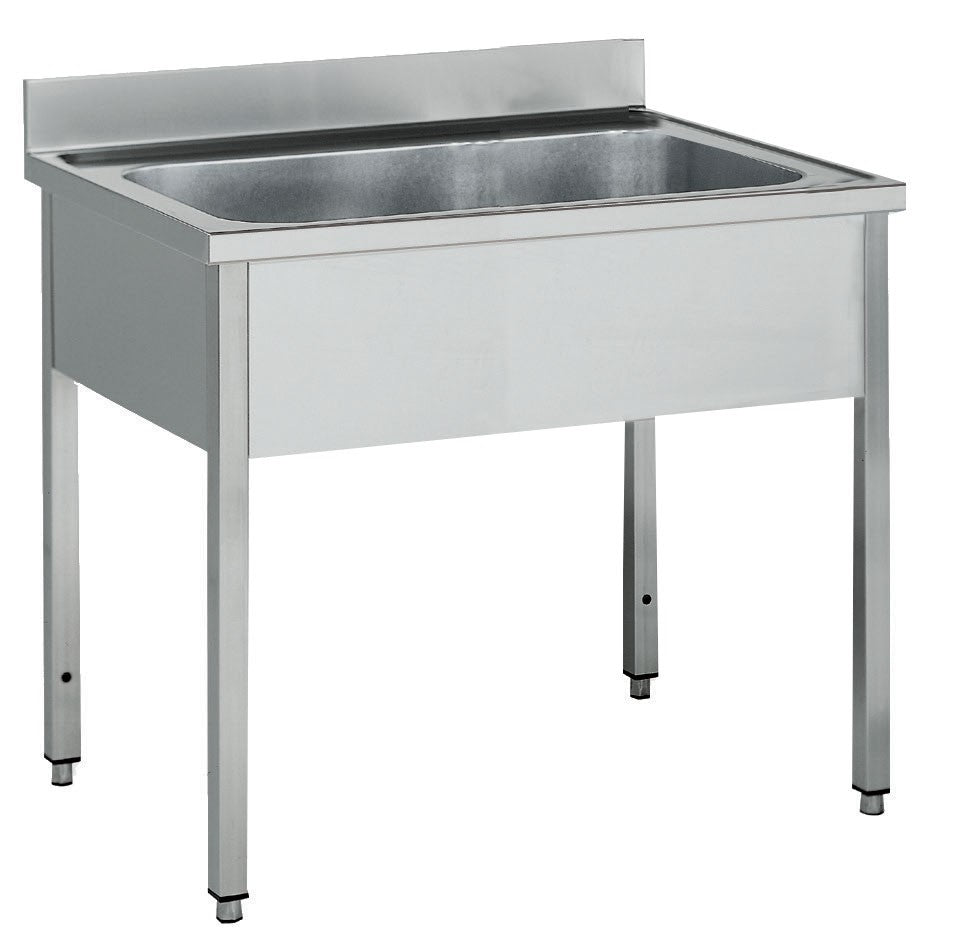 Plonge pâtissière inox - 1 bac - Profondeur 700 mm - Longueur 1000 mm - Sans étagère - PGGN10T