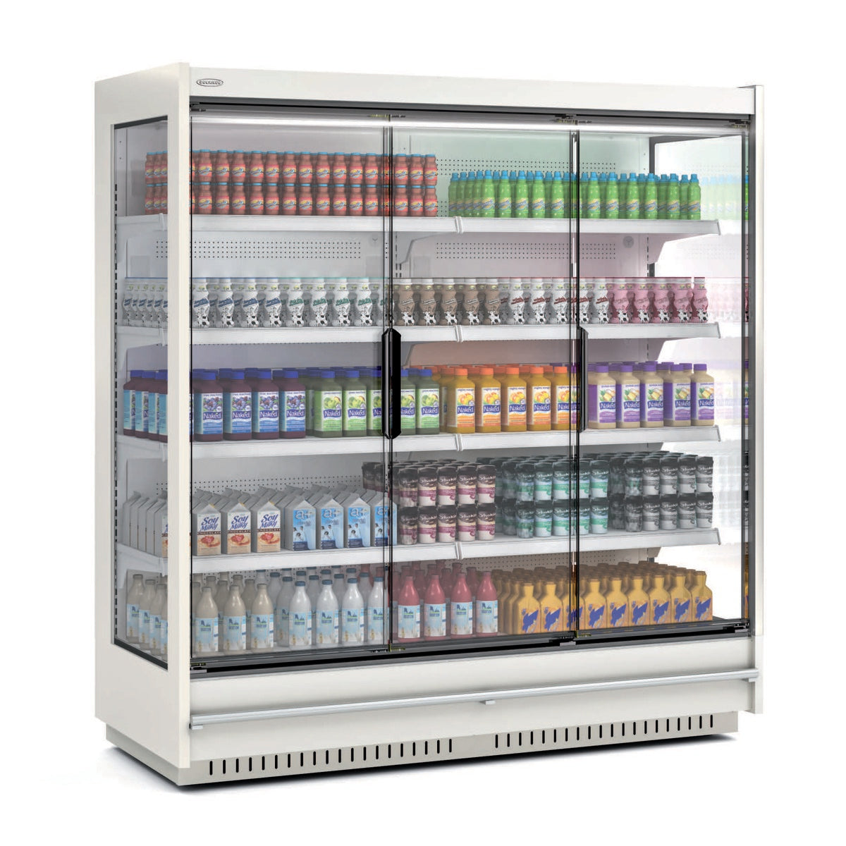 Vitrine murale supermarché gamme CLOVER - Hauteur 2m - Profondeur 791 mm - Avec portes vitrées - RMG20133-18-M1 - CODIGEL