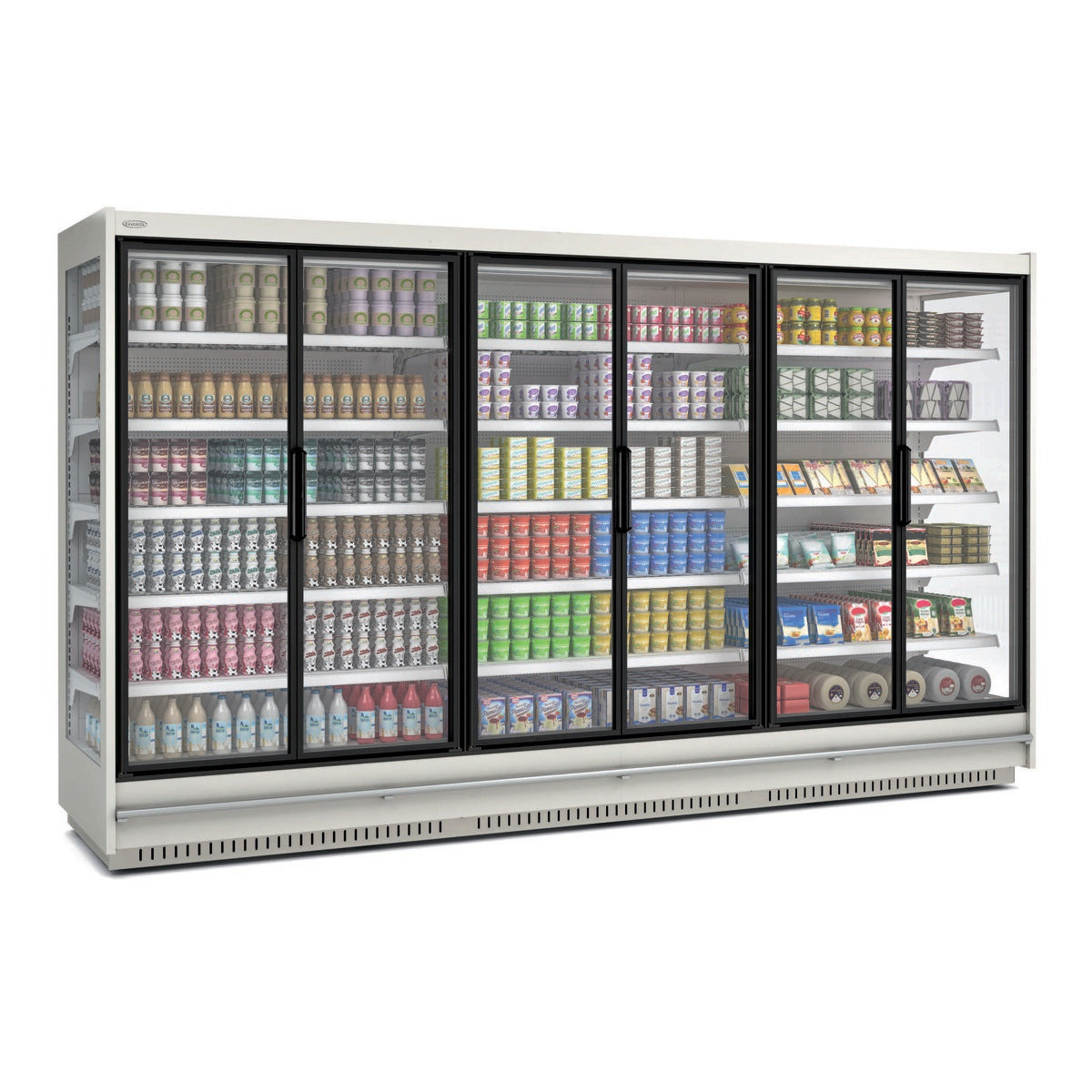 Vitrine murale supermarché gamme CLOVER - Hauteur 2m - Profondeur 891 mm - Avec portes vitrées - RMG20333-12-M1 - CODIGEL