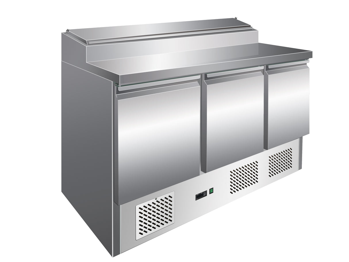 Saladette réfrigérée positive 425 L - 3 portes - Avec groupe logé - PS301 - Nosem