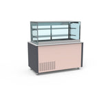 Smart Buffet vitrine centrale cuve froide ventilée avec porte rabattable - SBVC-4G-G - CODIGEL