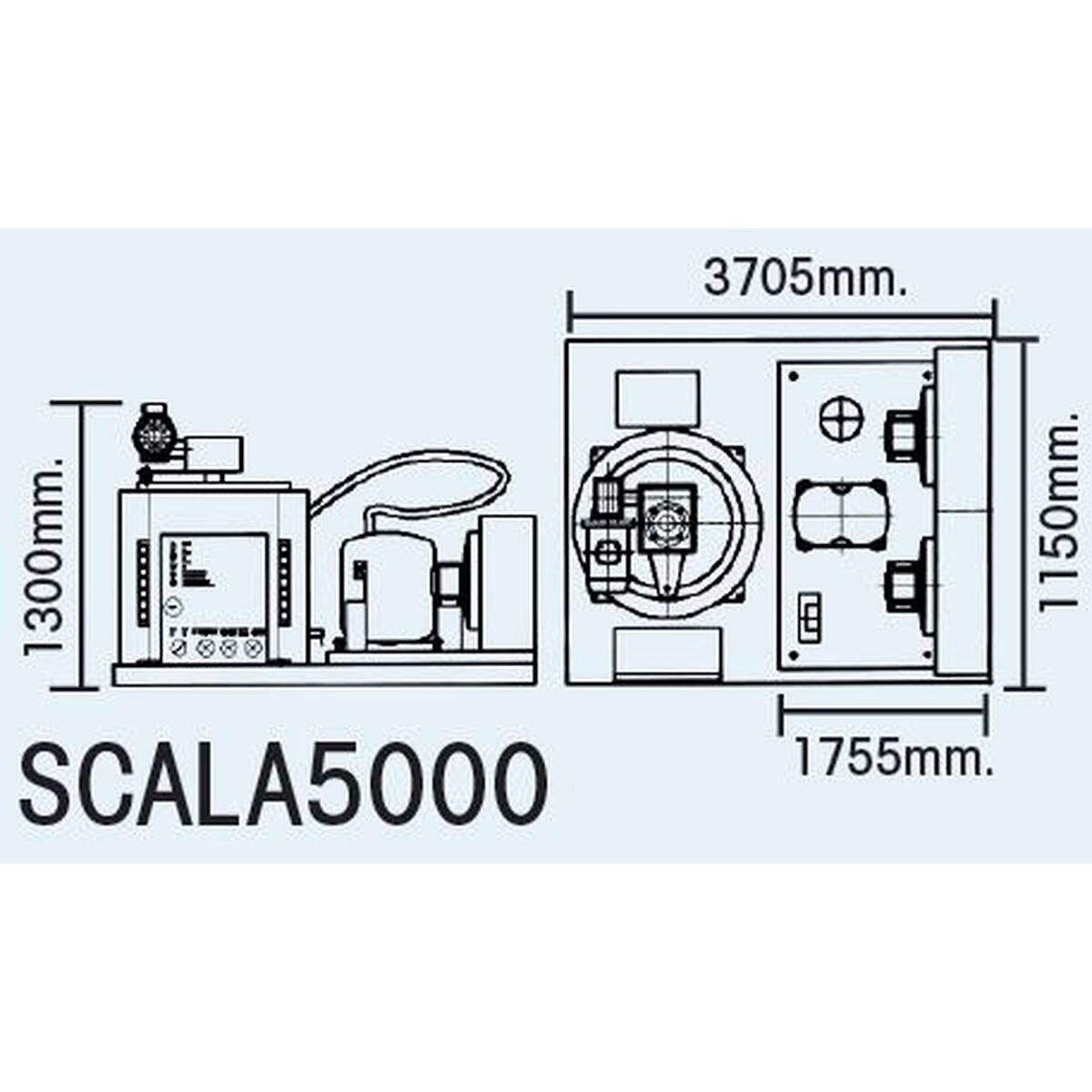 Machine à écailles - Prod. (24H): +/- 5000kg - Refroidissement AIR - Glace à écailles (1,5 - 2,2mm) - SCALA5000 - CODIGEL