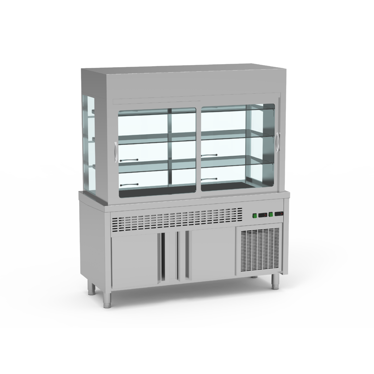 Meuble avec cuve + vitrine réfrigérée 3 niveaux - SVCR-120 - CODIGEL