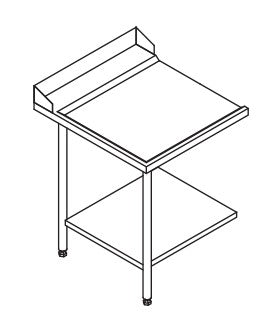 Table entrée/sortie pour machines à paniers 600 x 500 - Configuration en angle - 70215