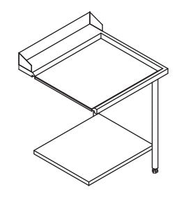Table entrée/sortie pour machines à paniers 600 x 500 - Configuration en ligne - 70230