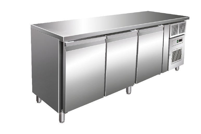 Table réfrigérée négative 464 L - GN 1/1 - 3 portes - Avec dosseret - Avec groupe logé - GN3201BT - Nosem