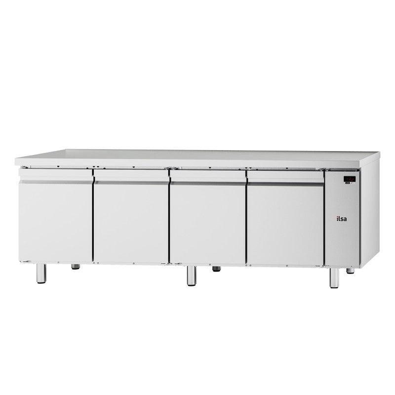 Table réfrigérée pâtissière positive -2/+8°C sans plan de travail - 4 portes - Sans groupe - 620 L - TPS84PSG - NEOS - ILSA