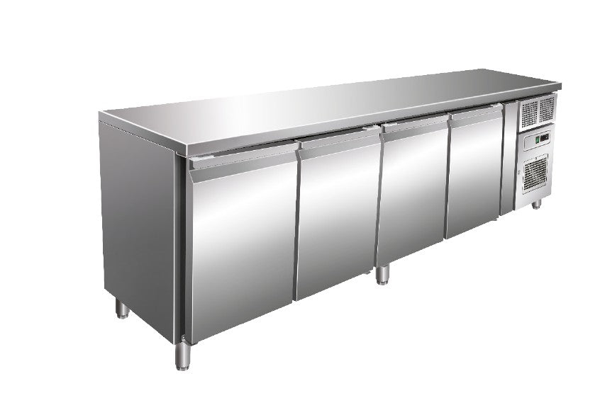 Table réfrigérée positive 616 L - Sans dosseret - 4 portes - Avec groupe logé - GN4101TN - Nosem