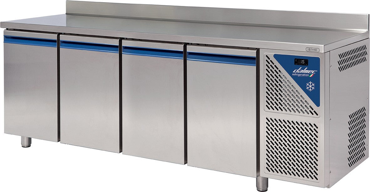 Table réfrigérée positive - Sans groupe - 816 L - 4 portes pleines - Prof. 800 - 600 x 400 - Avec dosseret - TP804SG-3 - Dalmec
