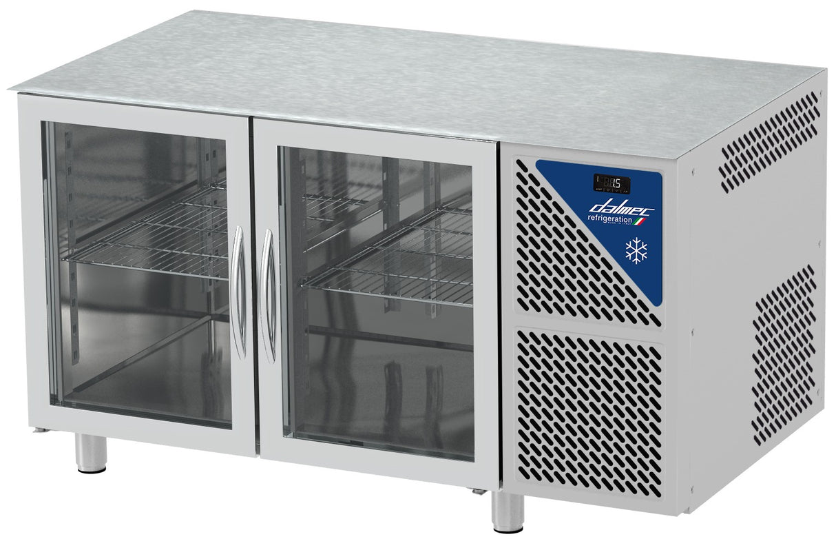 Table réfrigérée sans dessus - Positive 0/+10°C - GN 1/1 - 300 L - 2 portes vitrées - Prof. 700 - TG702SDV-3 - Dalmec