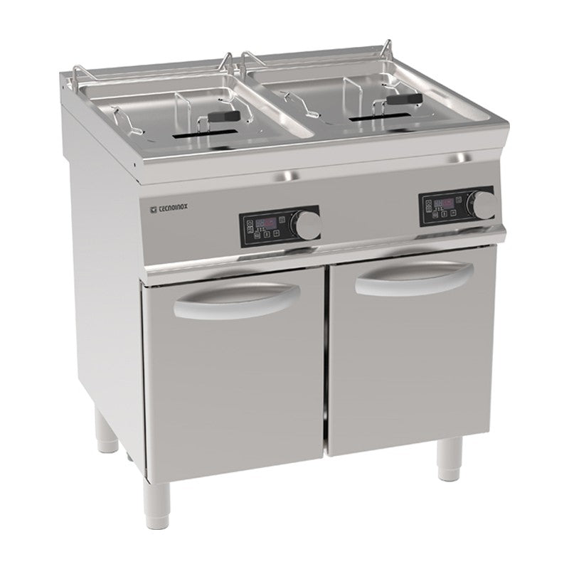 Tecnoinox - Friteuse électrique sur coffre - 2 x 13 litres - Commandes électroniques - Gamme 700 -  Module 400 - FRD83FE7
