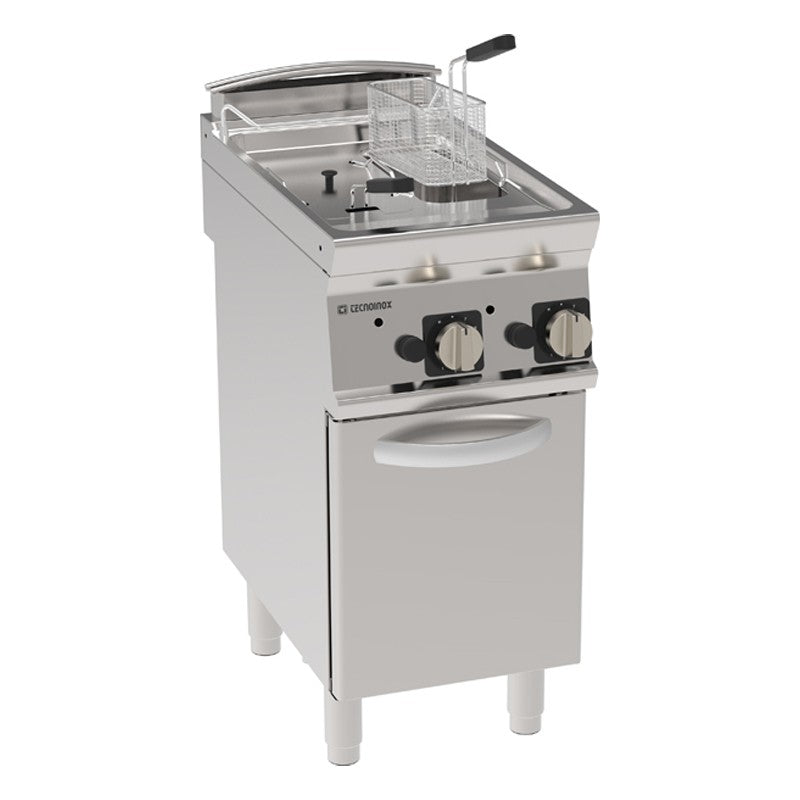 Tecnoinox - Friteuse gaz avec tuyères traversant la cuve - 2 x 8 litres - Gamme 700 - FR48FG7