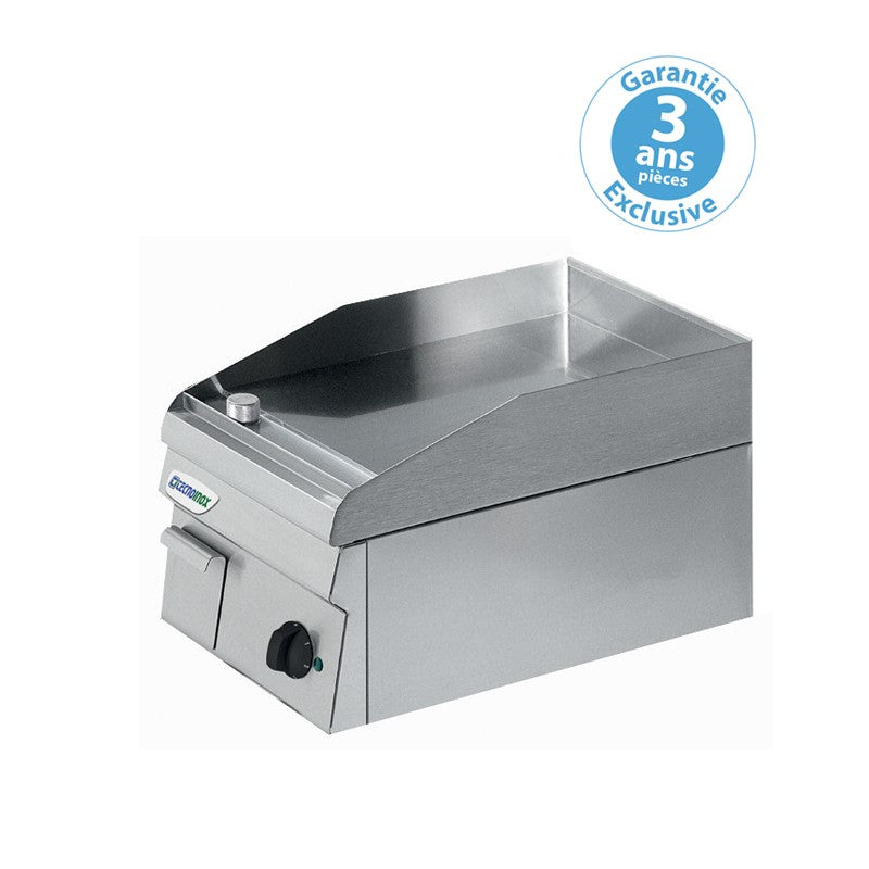 Tecnoinox - Plaque mixte 2/3 lisse  1/3 rainurée double électrique - 695 x 564 mm - Gamme 600 - FTR70E60