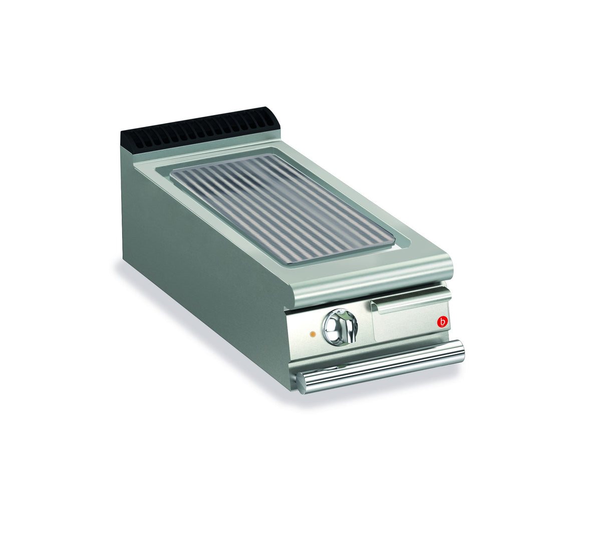 Top plancha électrique - Plaque rainurée 17,3 dm² - AISI 430 - Larg. 400 mm - 305 x 490 - Gamme QUEEN 700 - 70QSFTE413 - Baron