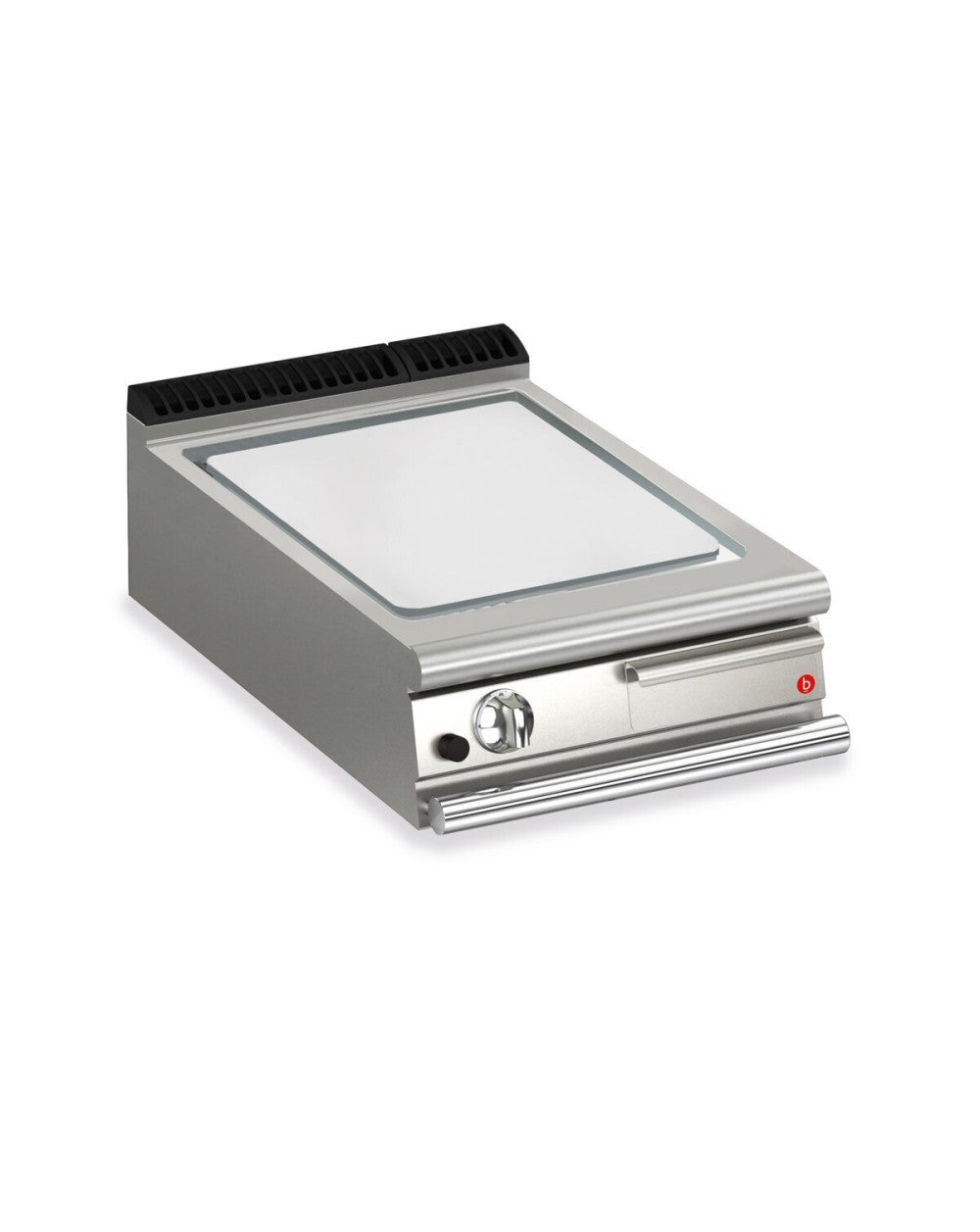 Top plancha gaz - Plaque 1/3 rainurée 37,3 dm² - Chrome dur - Larg. 600 mm - 505 x 490 - Gamme QUEEN 700 - 70QSFTTG625 - Baron