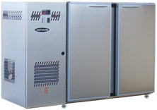 Unifrigor - Arrière-bar Inox - Série CLASSIC - Groupe logé - 2 petites portes pleines - 223 litres - U52PI