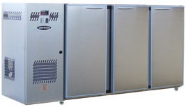 Unifrigor - Arrière-bar Inox - Série CLASSIC - Groupe logé - 3 larges portes pleines - 523 litres - U53LI