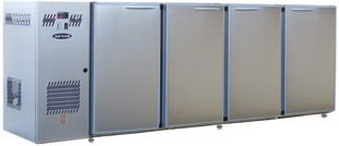 Unifrigor - Arrière-bar Inox - Série CLASSIC - Groupe logé - 4 moyennes portes pleines - 610 litres - U54MI