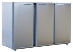 Unifrigor - Arrière-bar Inox - Série CLASSIC - Sans groupe - 3 moyennes portes pleines - 436 litres - U53MISG