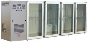 Unifrigor - Arrière-bar Inox - Série LEDS - Groupe logé - 4 larges portes vitrées - 967 litres - U74LVI