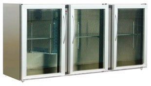 Unifrigor - Arrière-bar Inox - Série LEDS - Sans groupe - 3 moyennes portes vitrées - 436 litres - U53MVISG