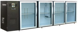 Unifrigor - Arrière-bar Skinplate - Série LEDS - Groupe logé - 4 moyennes portes vitrées - 610 litres - U54MVS