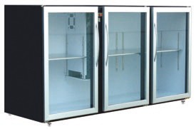 Unifrigor - Arrière-bar Skinplate - Série LEDS - Sans groupe - 3 moyennes portes vitrées - 617 litres - U73MVSSG
