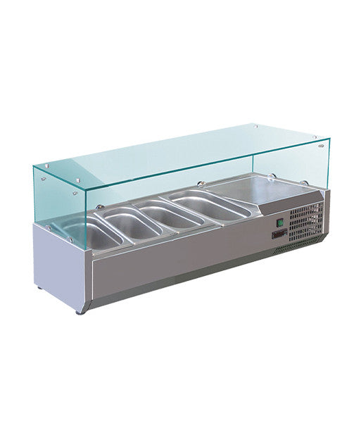 VITRINETTE REFRIGEREE - 3 BACS - GN 1/3 + 1 BAC - GN 1/2