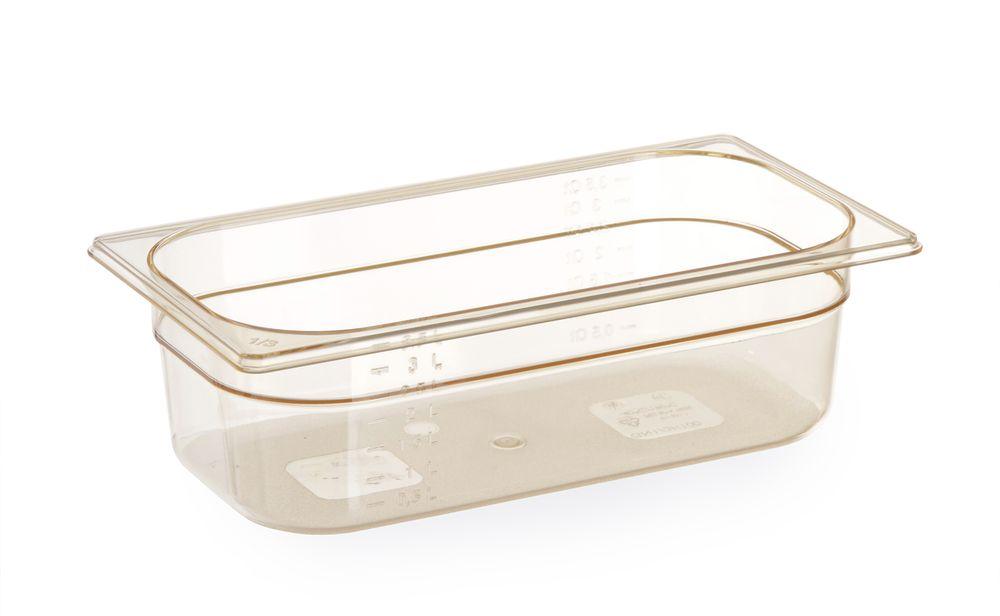 Bac gastronorme 1/3 résistant aux températures élevées, HENDI, GN 1/3, 2,5L, Transparent, 325x176x(H)65mm