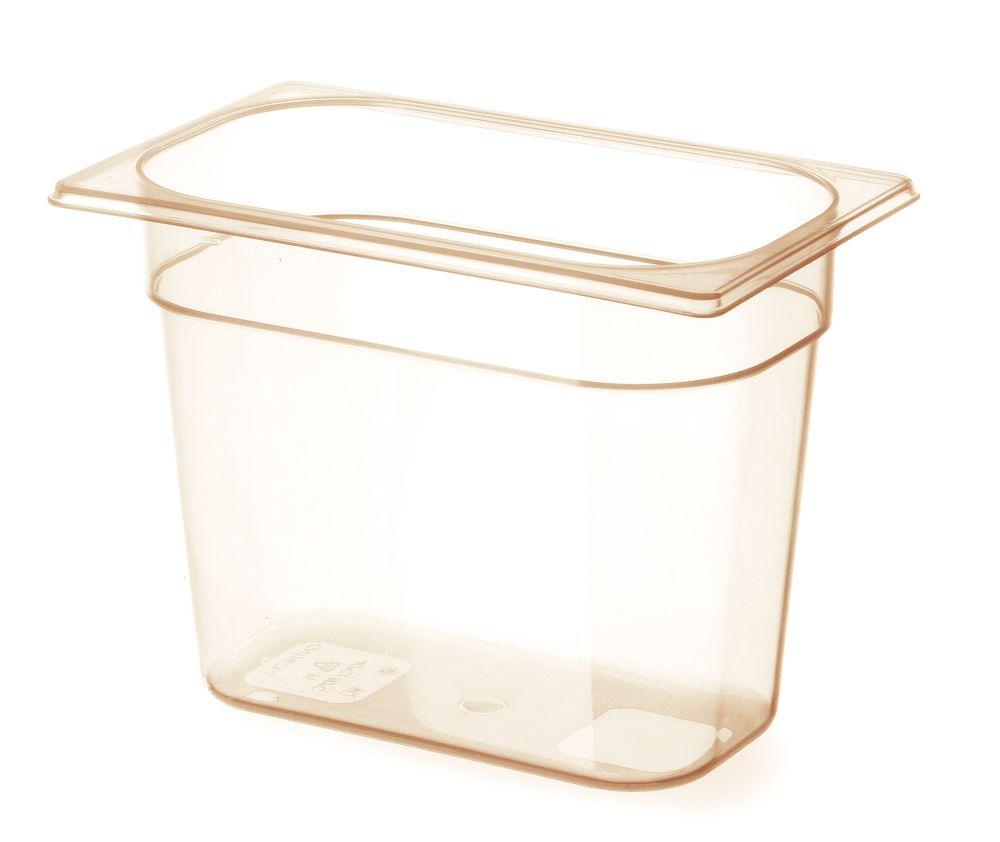 Bac gastronorme 1/4 résistant aux températures élevées, HENDI, GN 1/4, 3,8L, Transparent, 265x162x(H)150mm