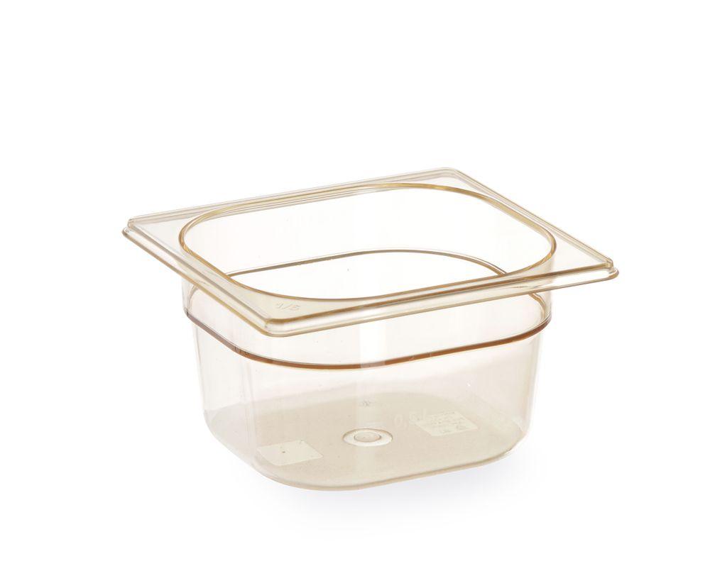 Bac gastronorme 1/6 résistant aux températures élevées, HENDI, GN 1/6, 1,6L, Transparent, 176x162x(H)100mm