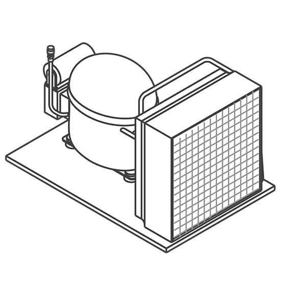 Unité de condenseur pour comptoirs congélateurs 3/4 portes, max. 5 mt. - R452A
