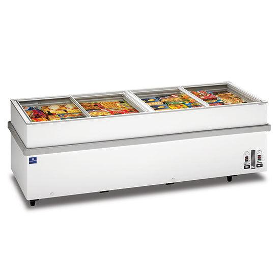 congélateur bahut de supermarché avec couvercles coulissantes en verre, -18°/-25°C, 1032 litres