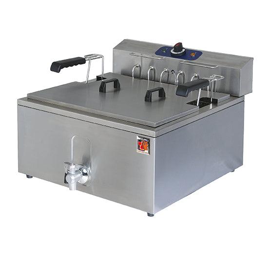 friteuse électrique de table pour pâtisserie avec robinet de vidange, 25 litres