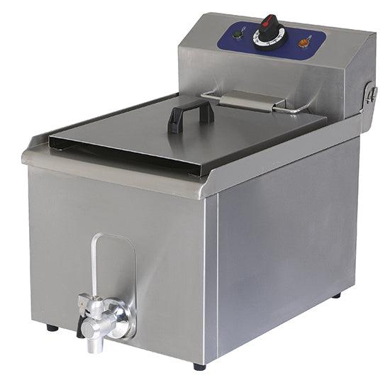 Friteuse électrique de table avec robinet de vidange, capacité de l'huile 10 litres