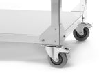 Barbecue Green Fire avec 4 brûleurs, HENDI, Profi Line, sur support avec roulettes, Gris, 22kW, 1400x612x(H)825mm