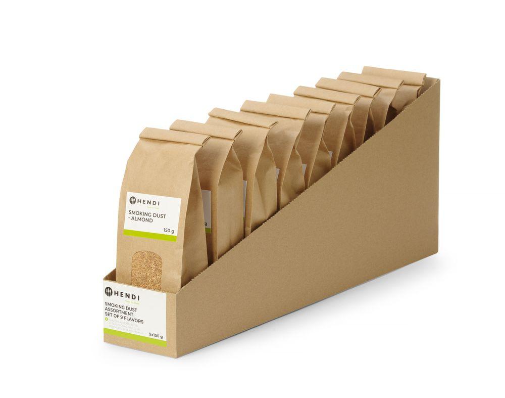 Assortiment de sciure de fumage - coffret de 9 saveurs, HENDI