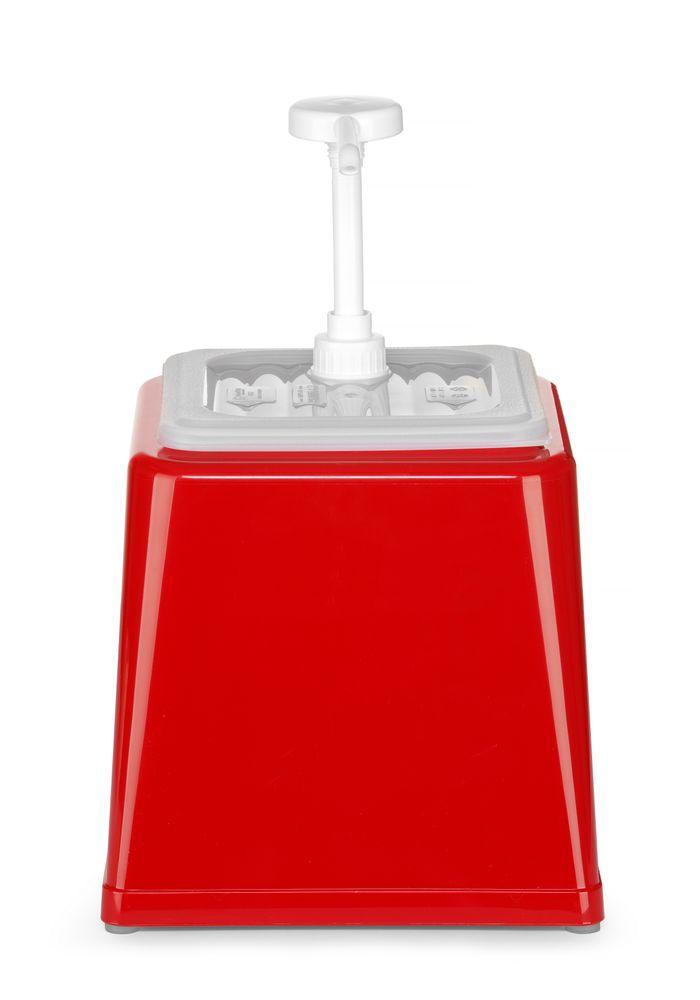 Distributeur de sauces avec pompe, HENDI, 2,5L, Blanc, 230x210x(H)250mm
