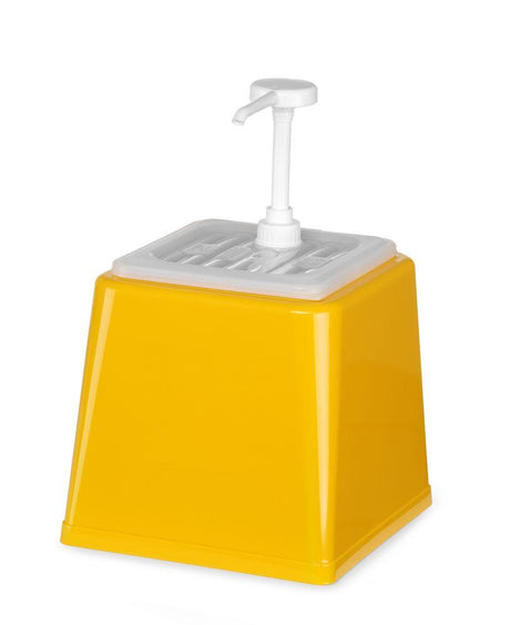 Distributeur de sauces avec pompe, HENDI, 2,5L, Jaune, 230x210x(H)250mm