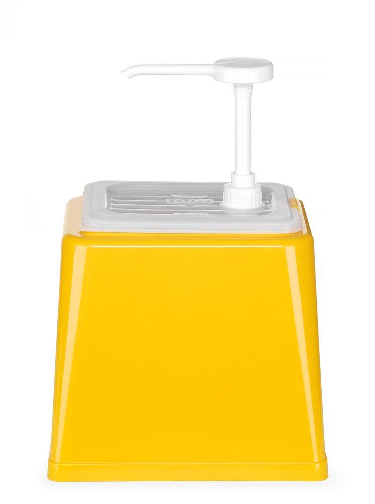 Distributeur de sauces avec pompe, HENDI, 2,5L, Jaune, 230x210x(H)250mm