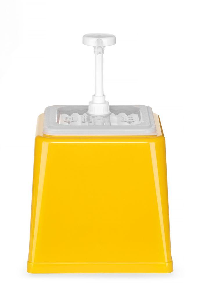Distributeur de sauces avec pompe, HENDI, 2,5L, Jaune, 230x210x(H)250mm