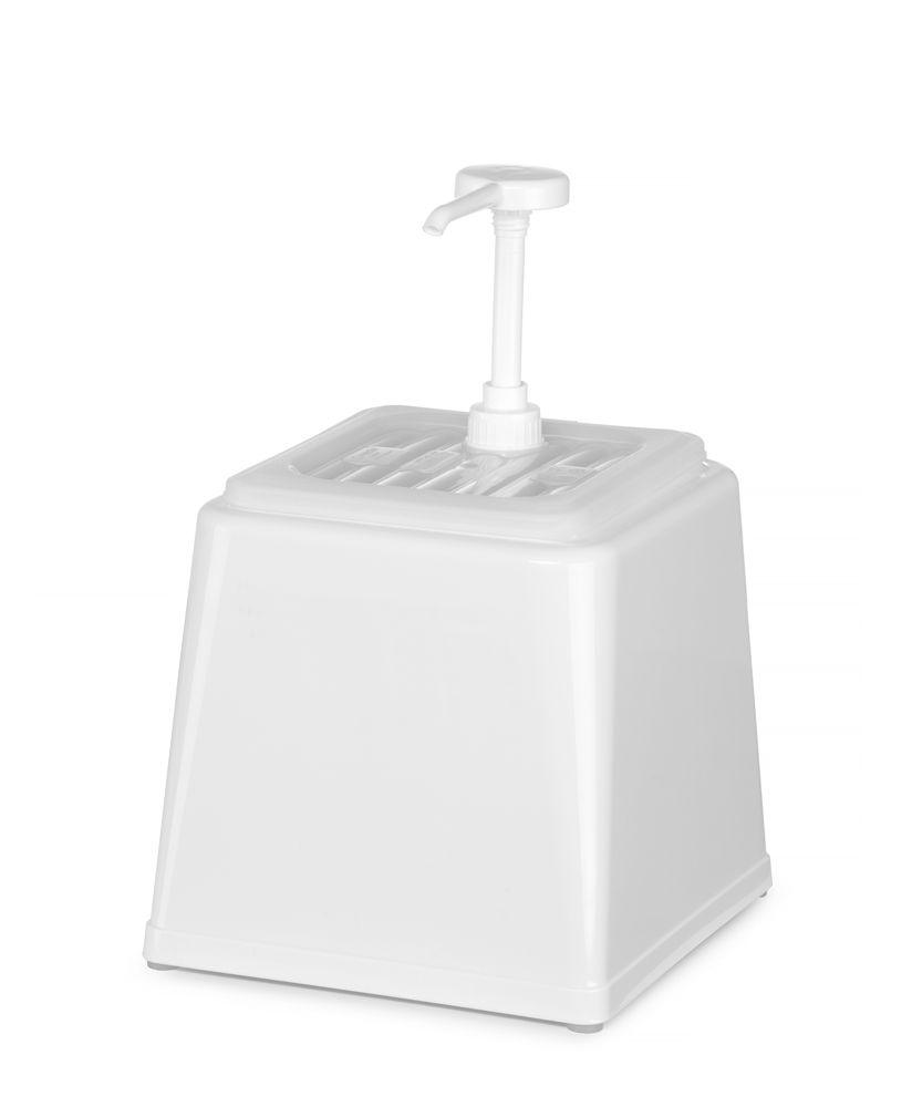 Distributeur de sauces avec pompe, HENDI, 2,5L, Blanc, 230x210x(H)250mm