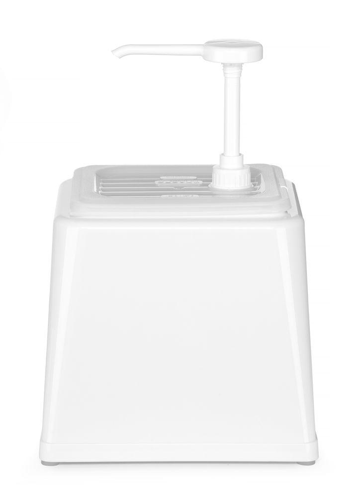 Distributeur de sauces avec pompe, HENDI, 2,5L, Blanc, 230x210x(H)250mm