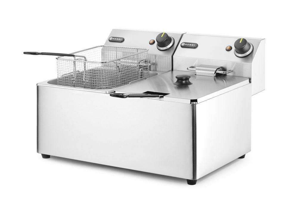 Friteuse Kitchen Line - 2x 8L, HENDI, Kitchen Line, 16L, 230V/7000W, 550x430x(H)345mm